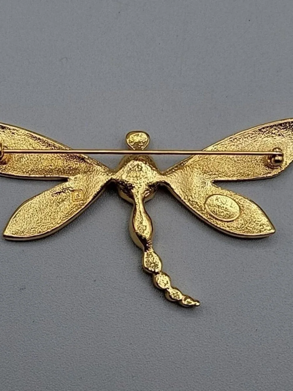KJL Dragonfly Brooch for Avon Enamel Rhinestone Brooch Signed Kenneth Jay Lane